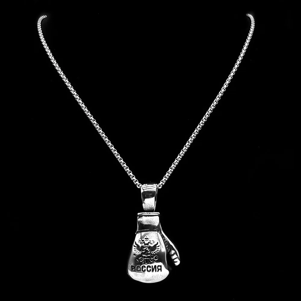 New style personalized stainless steel sports boxing gloves necklace, fashionable small personalized sweater chain for both men