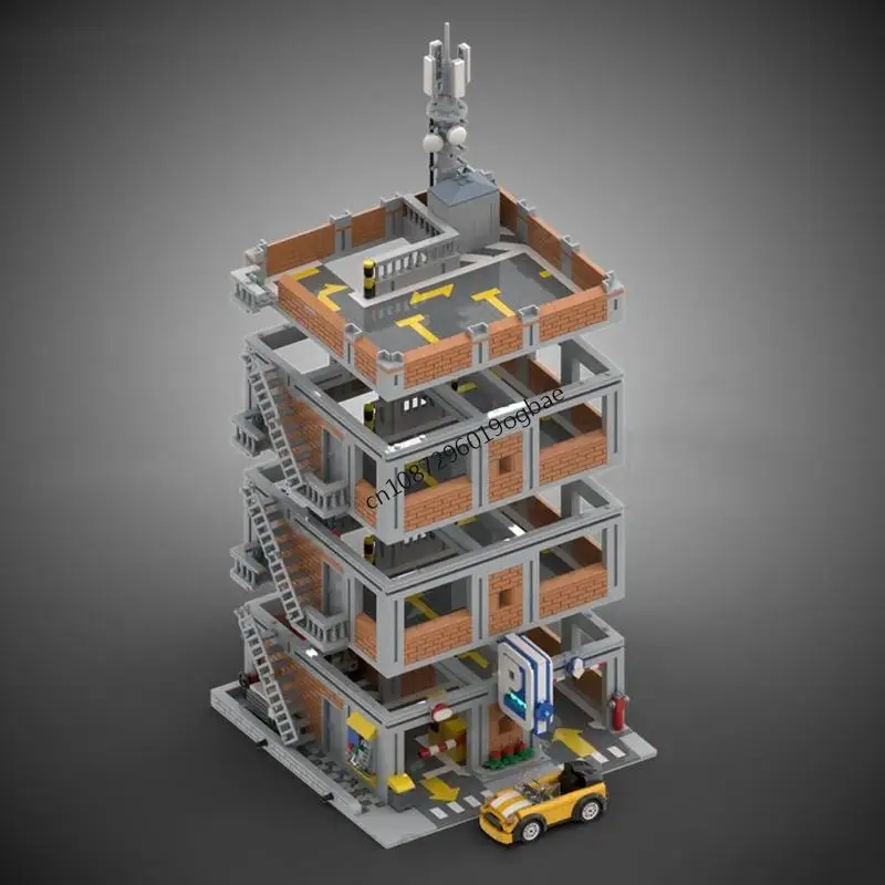 Nowy model parkingu na dachu, 2685 elementów, popularny model ulicy, klocki MOC, puzzle do samodzielnego montażu, kreatywne pomysły, zabawki dla dzieci, prezenty urodzinowe