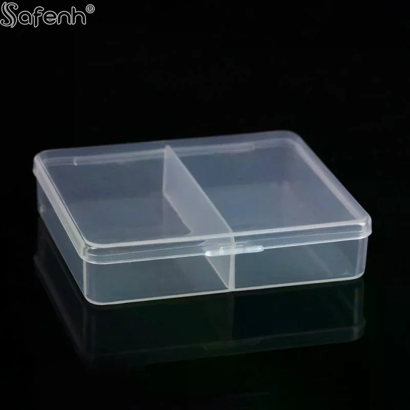 

5Pcs 2-compartment Square PP Clear Tool Storage Box Jewelry Beads Container Power Tools Accessories Box Sundries Organizer Case