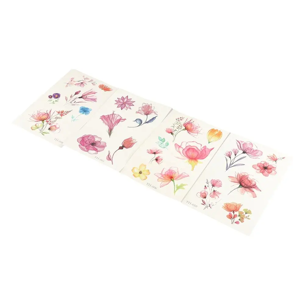 Disposable Watercolor Cherry Blossom Tattoo Sticker Waterproof Anti Sweat Temporary Tattoo Sticker Coloured Drawing Small Fresh
