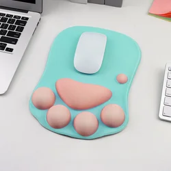 3D cartoon cat paw silicone mouse pad non-slip waterproof soft solid mouse pad Cute Cat paw Wrist pad