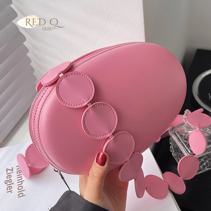 New Designer Women Chic Round Handbag Female Crossbody Bags Luxury Brand Green Pink Shoulder Bags Party Clutch Evening Bags