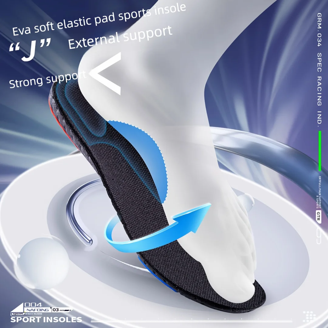 2 Pasang Sol NAFOING untuk Kaki Datar Penopang Lengkungan Kaki Plantar Fasciitis Sol Medis Sol EVA untuk Sepatu untuk Pria/Wanita