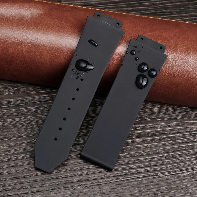 24*17Mm, 25*19Mm Verhoogde Siliconen Band Voor HU-BLOT Klassieke Fusion Big Bang Yubo Siliconen Rubberen Band Voor Heren Horloge Ketting