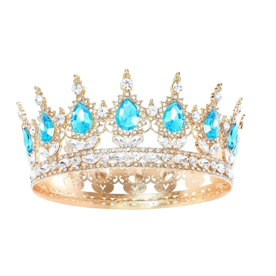 Luxuriöse Diamant-Kristall-Brautkrone für Geburtstag und Hochzeit, Exquisite Elegante Damen-Dekorationskrone, Kopfschmuck, Tortendekoration – Detail 14