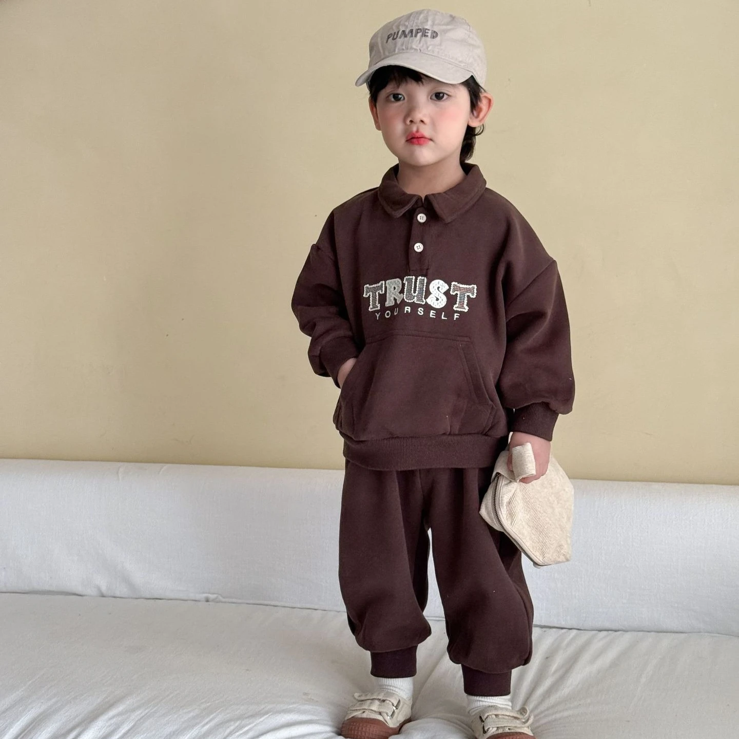 Set 2026 Spring and Autumn New Childrens Clothing Korean Boys and Girls Leisure Sports Letter Embroidered Hoodie Two-piece Set