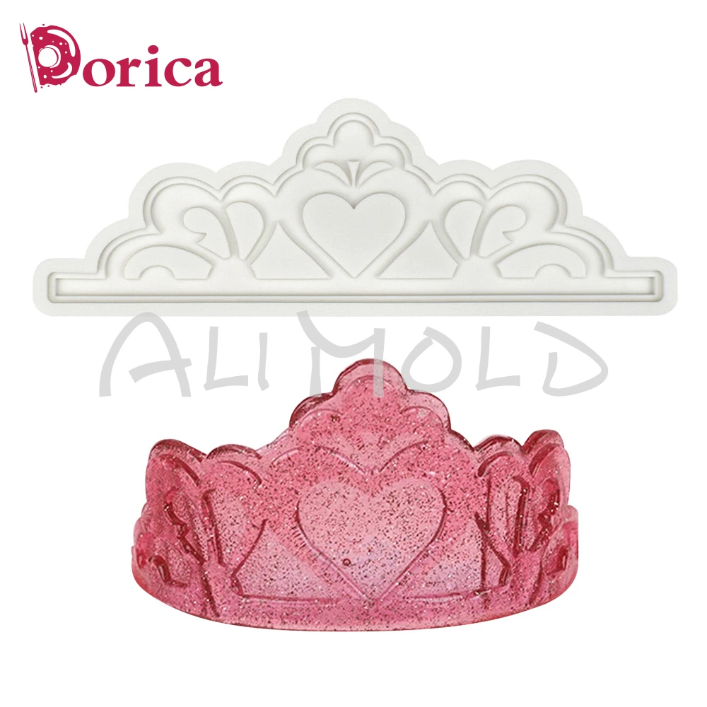 3 Styles Crowns Cake Mold Silicone Fondant Chocolate Resin Mould DIY Clay Princess Ornament Molds Cake Decorating Tools Bakeware