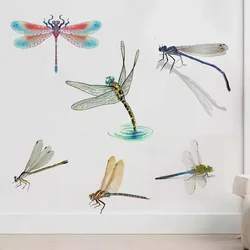 Colorful Dragonfly Insect Wall Sticker Creative Ornament Kitchen Bedroom  Decals Home Art Decor Stickers