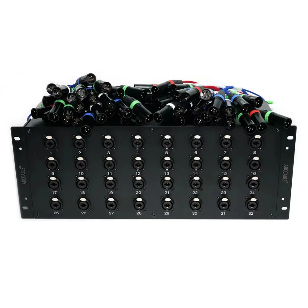32 channel professional metal audio signal serpentine cable box studio recording audio cable 64XLR stage video lighting