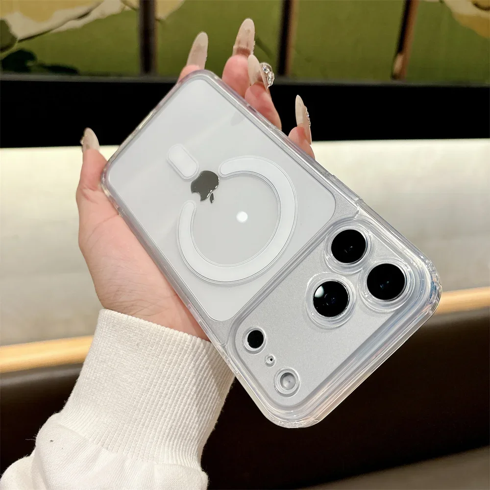 Luxuriöse MagSafe Magnetische Handyhülle für iPhone 17 Pro Max 17 Air 16 Pro 15 14 13 12 11 Transparente Stoßfeste Schutzhülle – Detail 2
