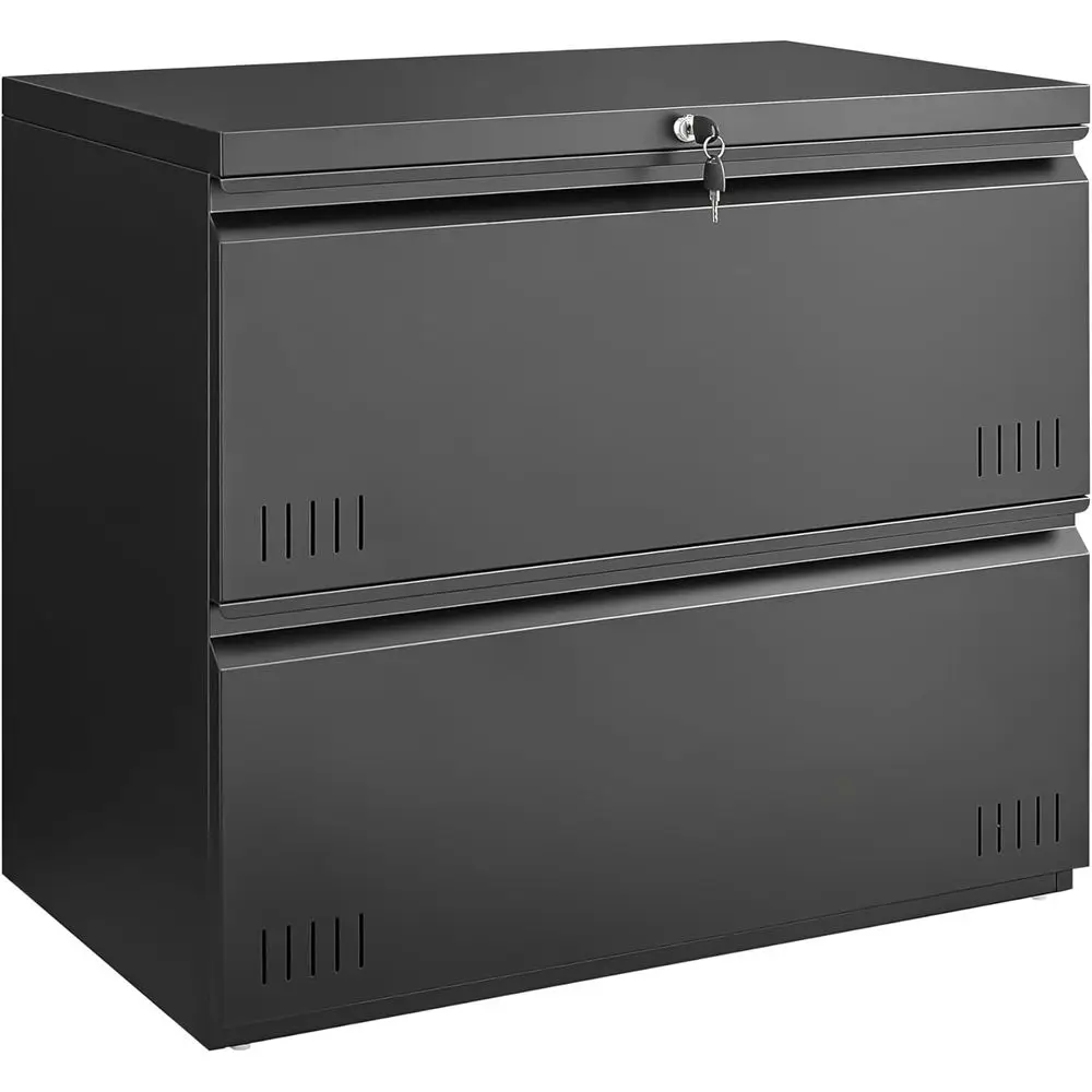 Der Cabinet, Home Office, Printer Stand, Cabinet with Lock, Lateral Filing Cabinet, A4/Letter/Legal Size, Assembly Required (Bla