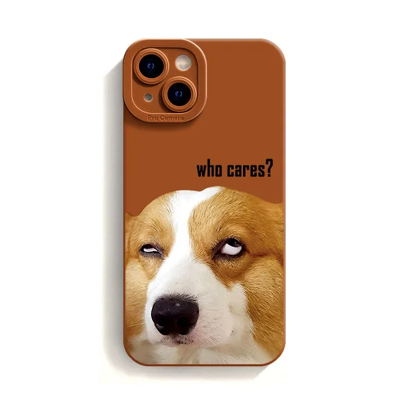 Cute Pet Corgi Dog Phone Case for iPhone 16 15 Pro Max 14 Plus 13 Pro 12 11 XS Max XR 7 8 Plus SE 2020 Matte TPU Silicone Cover