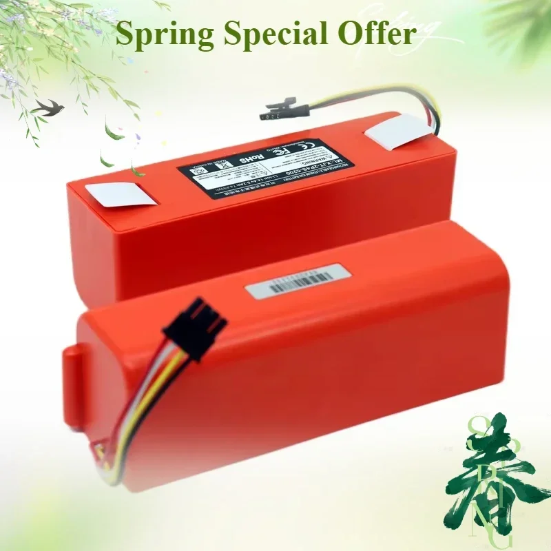

Replacement 14.4V 5200mAh Lithium-ion Battery Vacuum Cleaner Battery for Xiaomi Roborock S50 S51 S55 T4 Universal Battery