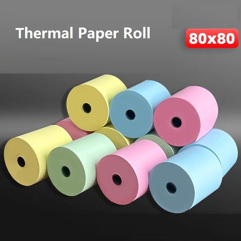 10 Rolls Color cash register printing paper thermal paper roll 80x80 cash register paper supermarket 80mm receipt paper