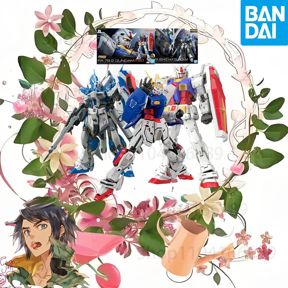 

Bandai Original GUNDAM RG RX-93-2 Hi-V SHINING SHINING GUNDAM RX-78-2 Anime Action Figure Assembly ModelToys gift In Stock