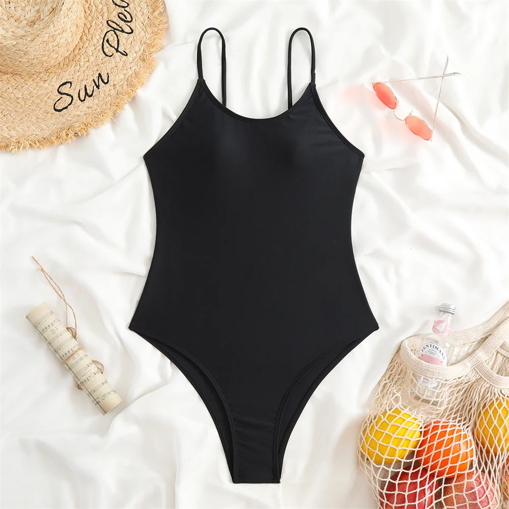 

Винтажное бикини на бретельках, черные купальники Y2K, монокини, трендовые женские купальники для отпуска, бразильские пляжные наряды, купальные костюмы, сексуальный комплект