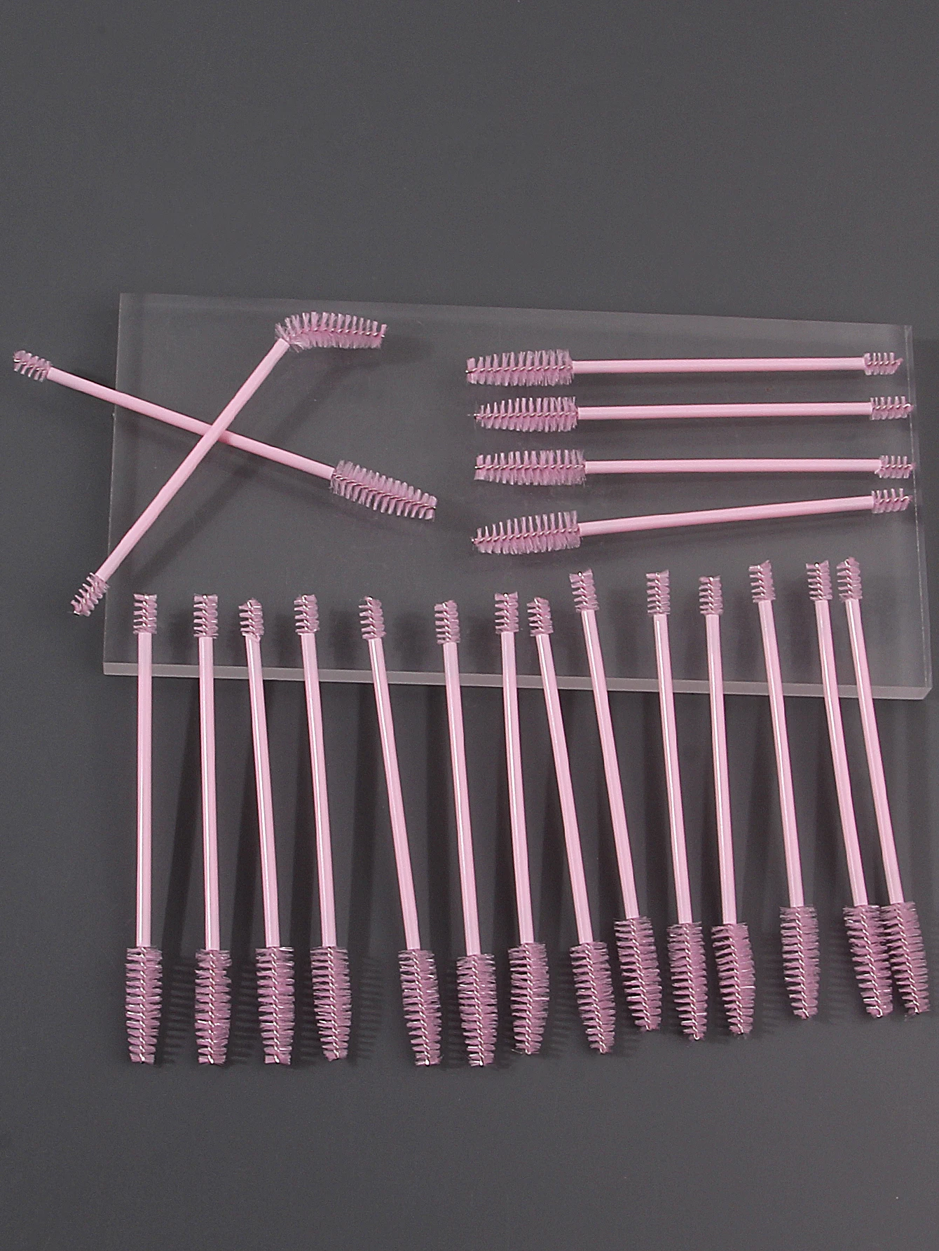 Brosse à mascara rose à poils souples à double tête, brosse à sourcils pour recourber les cils en spirale, outil pour les yeux pour débutant, brosse de maquillage, 20 pièces