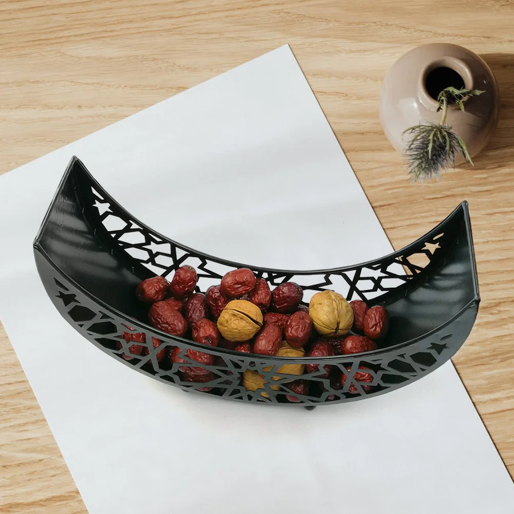 

Moon Shaped for Serving Iron Serving Tray Snacks Fruits Storage Plate Home Party Kitchen Serve Plate