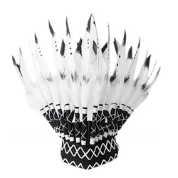 Elastic Indian Headdress Feather Headpiece for Adults Party Photo Props Party Decorative Headpiece Crown for Comic Con