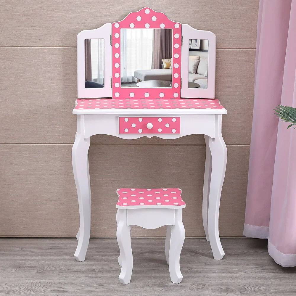 

Vanity Set Girls Makeup Princess Dressing Dresser Desk