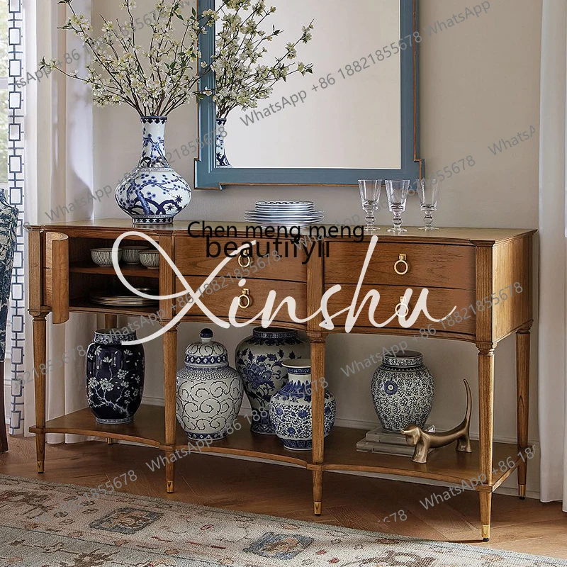 D178 French key entrance cabinet facing the door, American small apartment entrance table, living room solid wood dining side ca