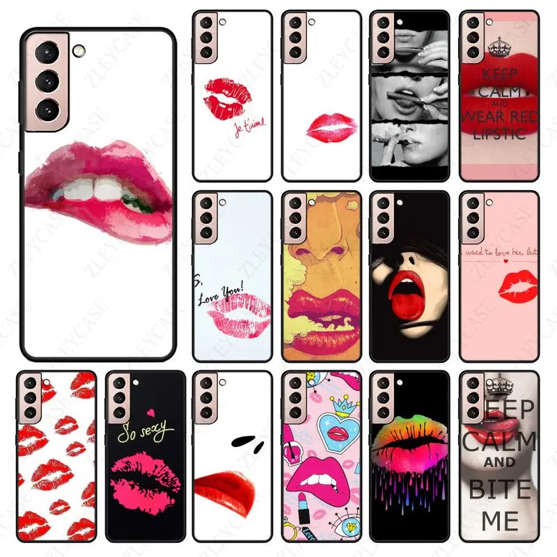 Graffiti Girl Lips Pattern Phone Cover For samsung galaxy S24 ULTRA S23PLUS S21 S20fe S20ULTRA S21Fe S22PLUS S23ULTRA cases