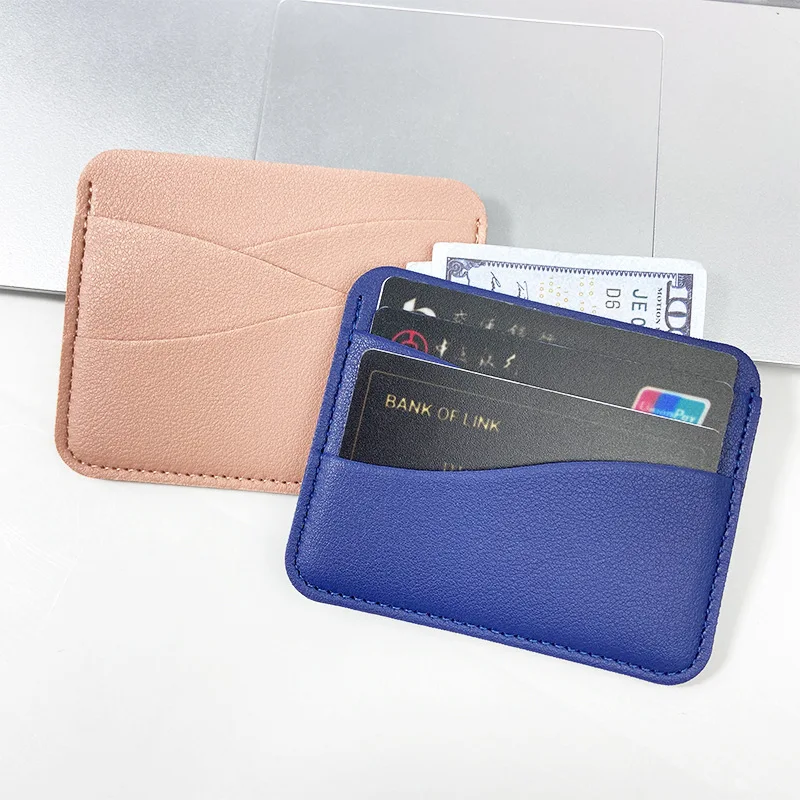4-Card Slot Card Holder PU Leather Large-Capacity Card Wallet Portable Card Case for Credit Cards/ID Cards Slim Card Sleeve