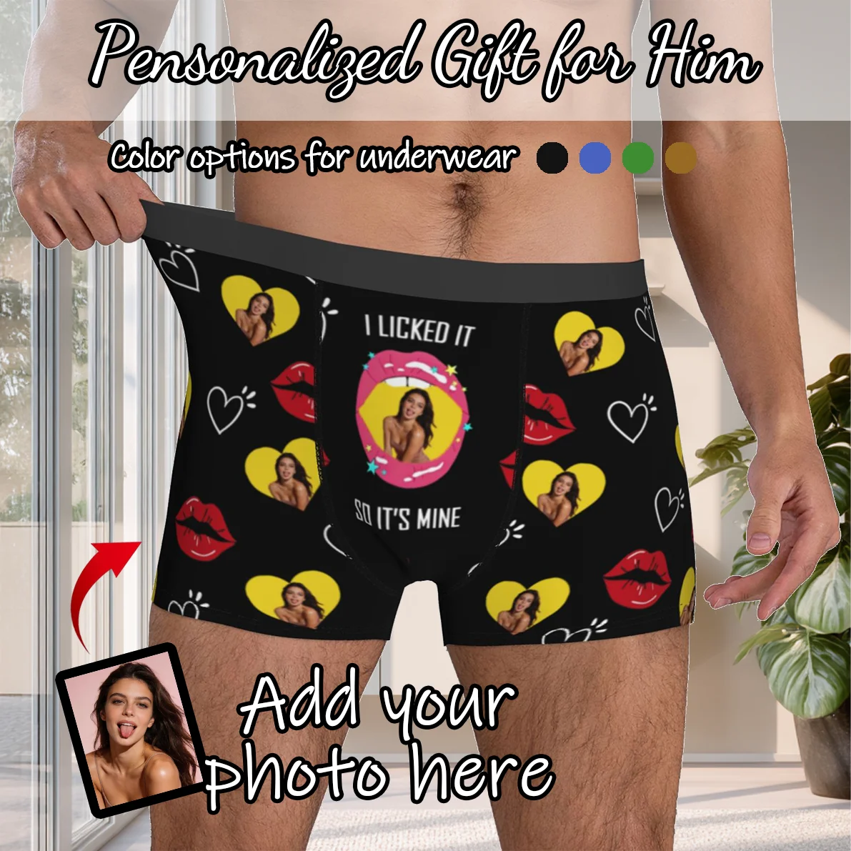 Personalized Face Photo Underwear Custom Boxer Briefs Custom Men Birthday Gift For Husband Anniversary Gift for Dad