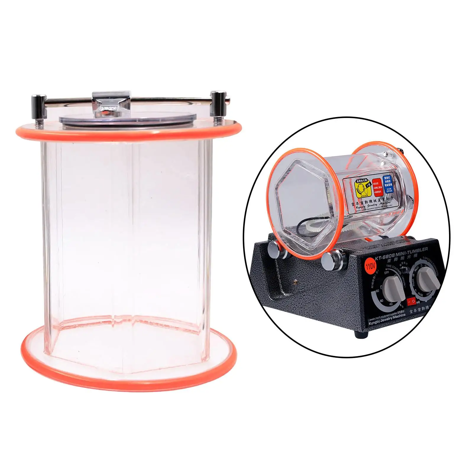 

Barrel Drum Clear Large Jewelry Rotary Polishing Tumbler Cleaner Tools