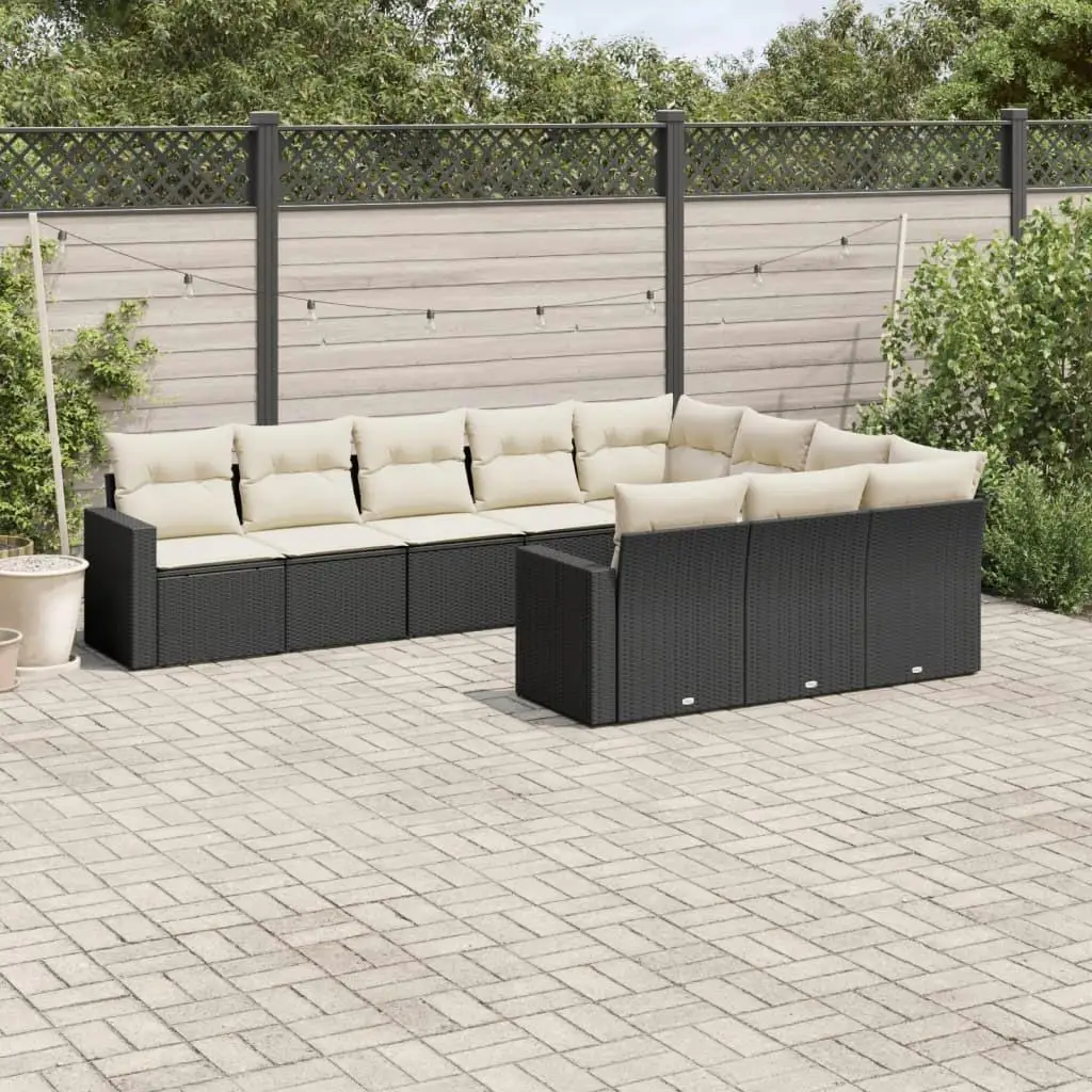 

Garden Sofa Set Black Cream White Outdoor Furniture Cozy Seating for Patio Balcony Garden Decor