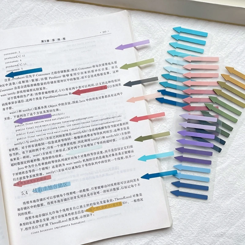 1200/2400Pcs Colored Index Label Writable Label Self Adhesive Label Page Marker Bookmarks File Label for School Office