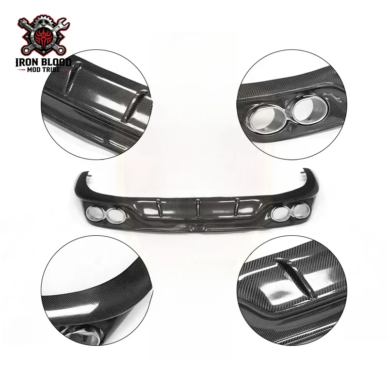 Suitable for 911 991.2 Turbo S Carbon Fiber AK Style Car Rear Diffuser Lip view 2