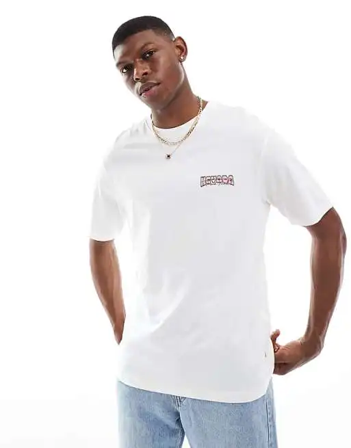 Oversized T-shirt with Nevada Back Print in White High-end Luxury Unisex Style Both of Men and Women