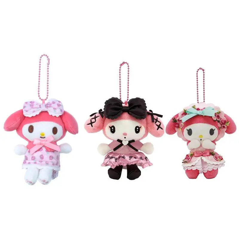 Sanrio lolita série brinquedo de pelúcia chaveiro dos desenhos animados olá kitty macio pelúcia boneca pingente chaveiro do carro mochila saco decoração presente do miúdo