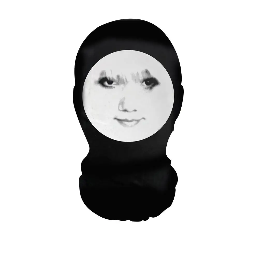 New 3D Printed Funny Meme Mask Elastic Mesh Full Face Mask for Unisex Cosplay Headwear Party Simulation Balaclava Hat Headgear