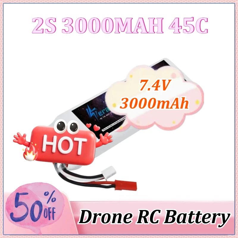 

2S 45C LiPo Battery 7.4V 3000mAh for RC Quadcopter Helicopter Car Boat Drones Spare Parts Battery with T/ XT60/ XT30 /JST plug