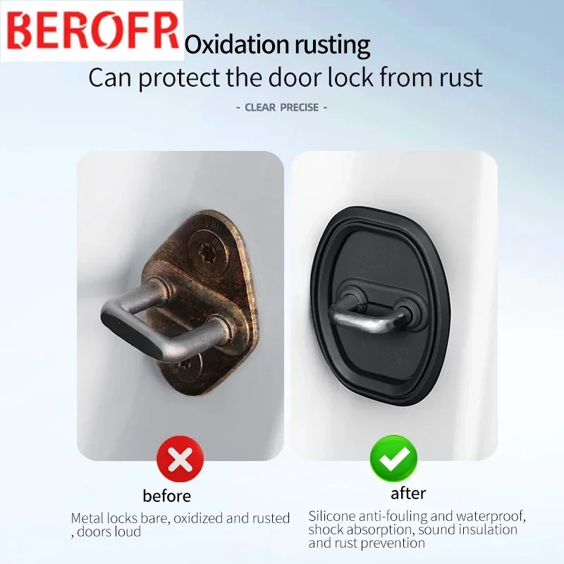 Cojín de amortiguación silencioso para puerta de coche, hebilla de cerradura de puerta de coche de silicona, cubierta protectora anticolisión para AITO M5 2022-2023, 4 Uds.