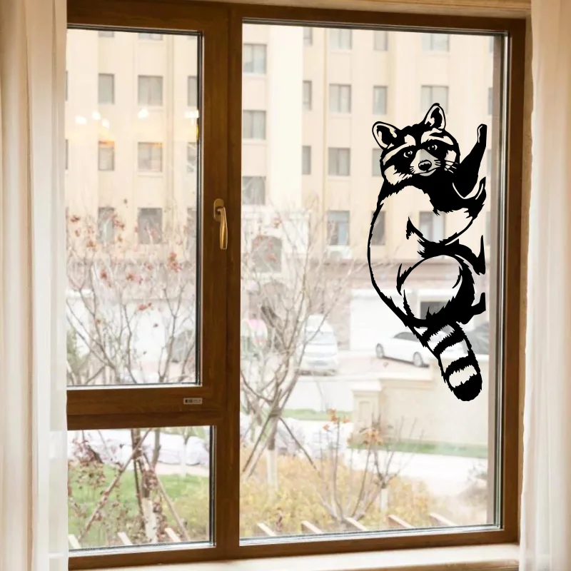 

Raccoon Wall Art sticker Animal Yard Decor Silhouettes For switch car Windows Walls Glass Decor #281