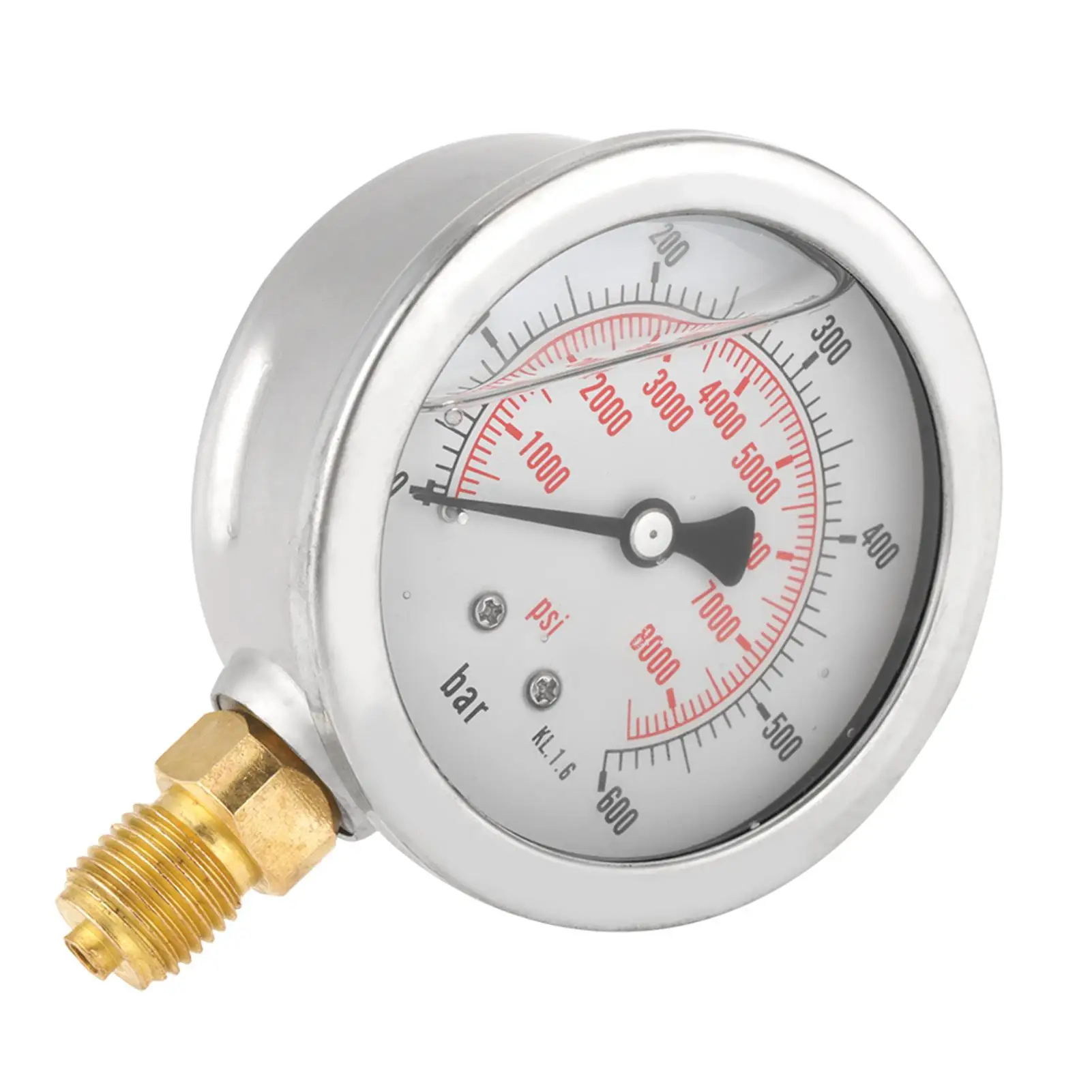 

Portable 0-600Bar Double Scale Dial Gauge - Hydraulic Water Pressure Meter G1/4 Thread Manometer 8500Psi