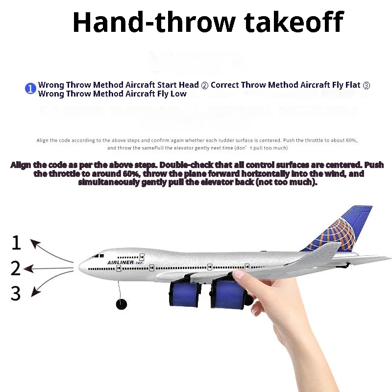Rc Airplane A380 Boeing 747 Remote Control Plane 3ch 2.4g Fixed Wing Epp Foam Model Aircraft Ducted Fan Glider Toy Boys Kids Gif - view 3