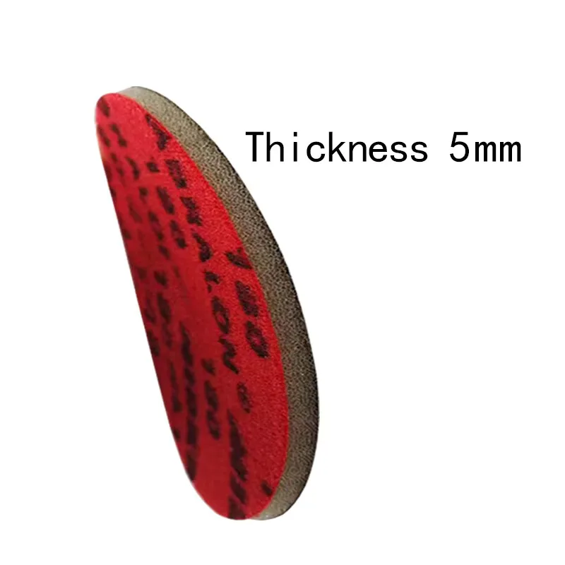 ورق صنفرة إسفنجي أحمر مقاس 5 بوصات من ميركا مقاس 125 مم لصنفرة وتلميع السيارات الدقيقة #4