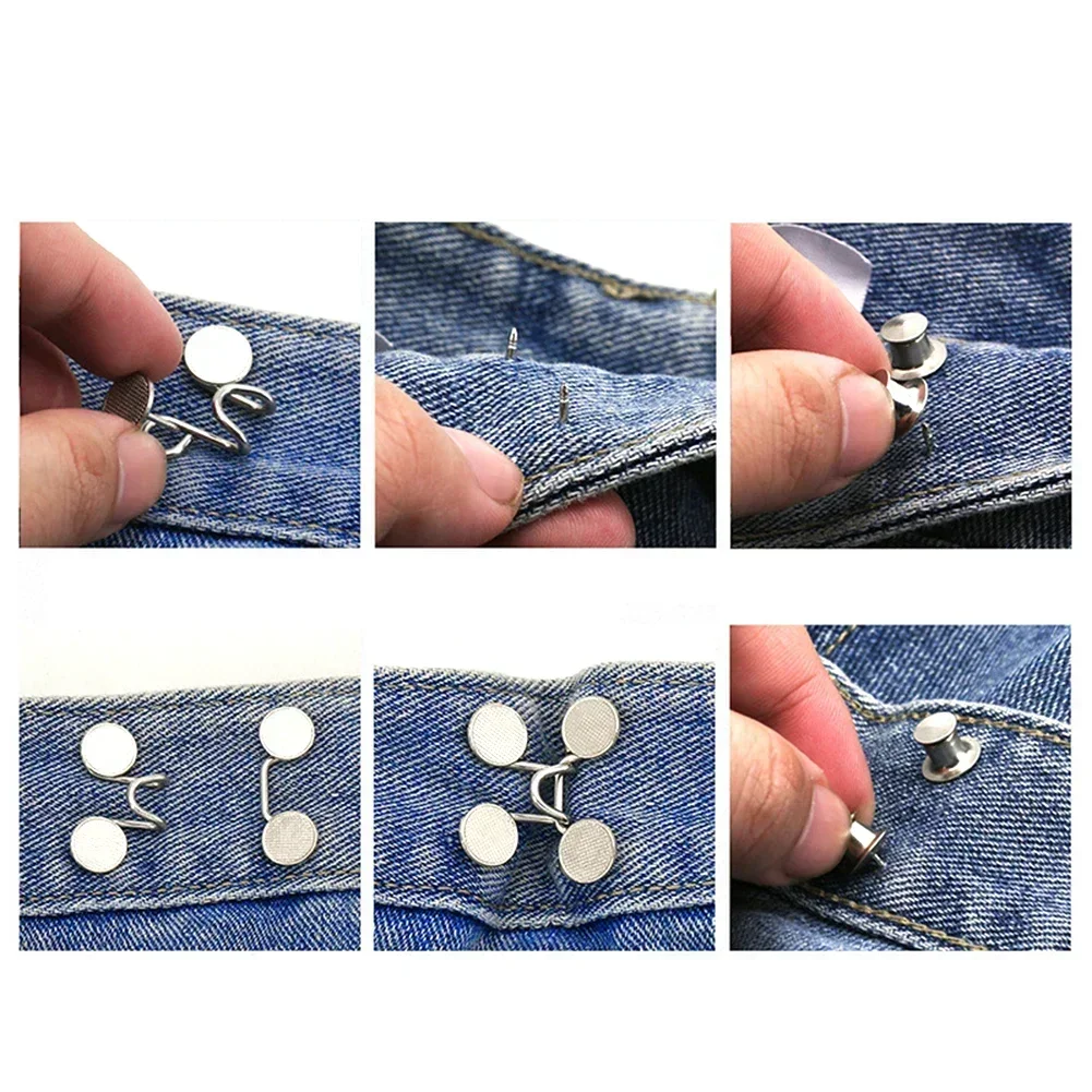 Adjustable Buckle Adjustable Button Adjustable Button Detachable Design Free Sewing Jean Button Pins Wide Application