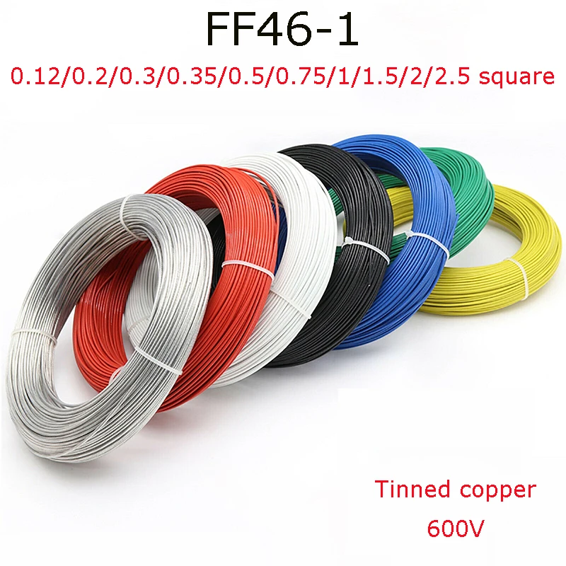 1/2/5M FF46-1 Multi-pronged Electric Wire Copper Wire 0.12 0.2 0.3 0.35 0.5 0.75 1 1.5 2 2.5 High TEMP 200° Electrician Car Wire