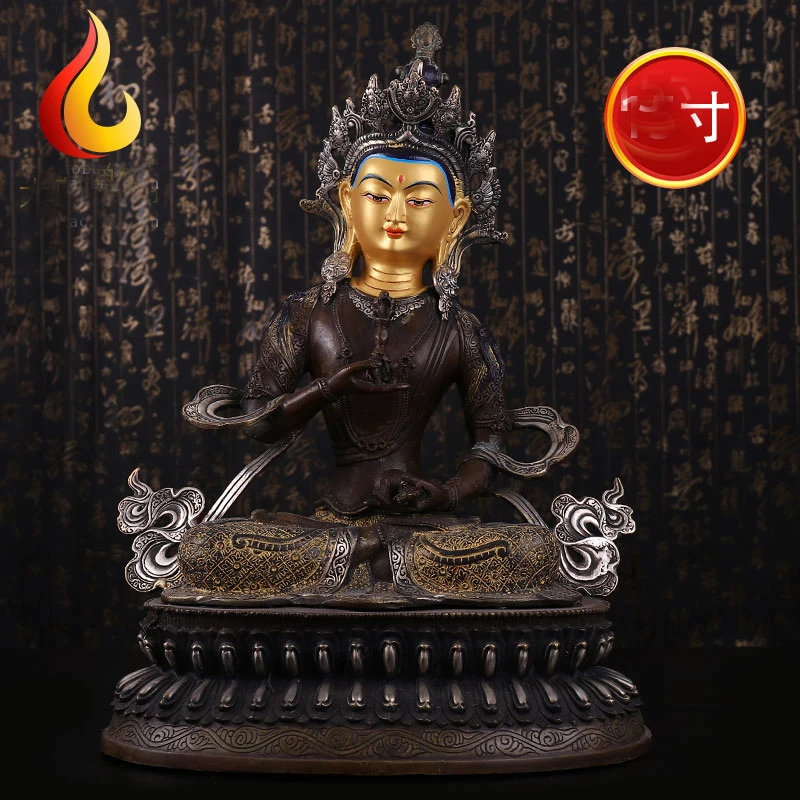44CM 17 inch HUGE TOP Buddha figure HOME efficacious Protection Tibetan Vajrasattva mahasattva Buddha silvering brass statue