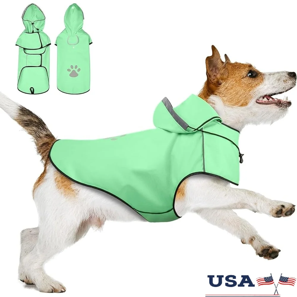

Waterproof Dog Raincoat Medium Dogs Reflective All Seasons Soft Comfortable Polyester Easy Leash Access Adjustable Fit