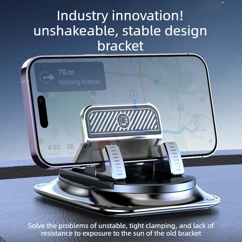 

Car Phone Mount Anti Slip Silicone Dashboard Phone Holder 360-Degree Free Rotation Universal Head-Up Navigation Holder
