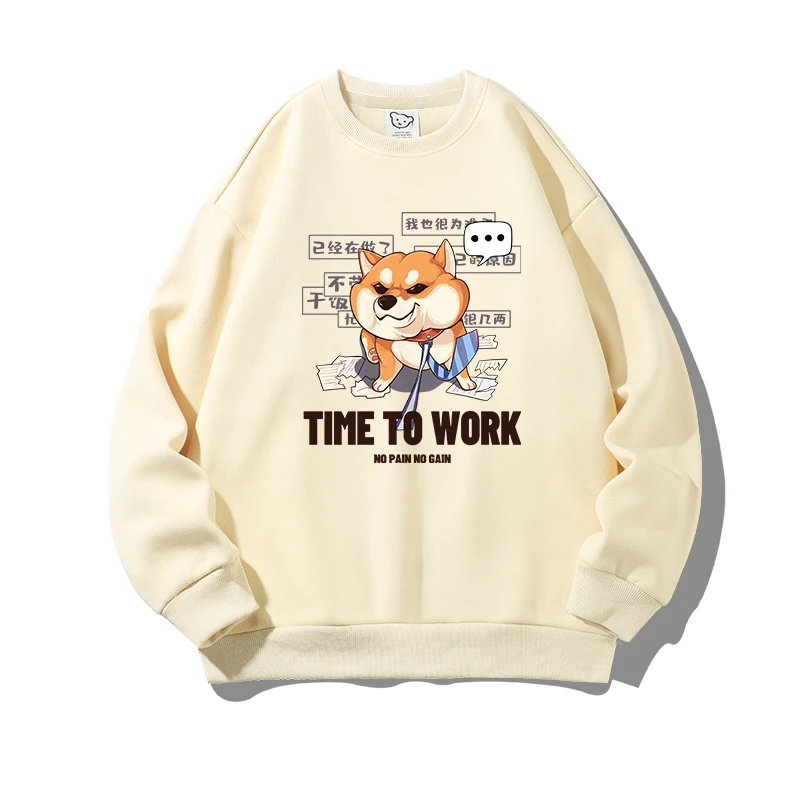 

"Time to Work"-YRYT 400g Women CrewNeck Sweatshirts Hoodies Pullover Sweater Casual Comfy Thermal Long Sleeve Fall Outfit