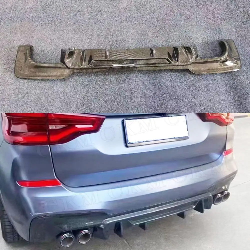 

CKMUUER Carbon Fiber For BMW X3 G01 Sport Style 2018 2019 2020 Rear Bumper Lip Diffuser FRP Prime Extension Covers