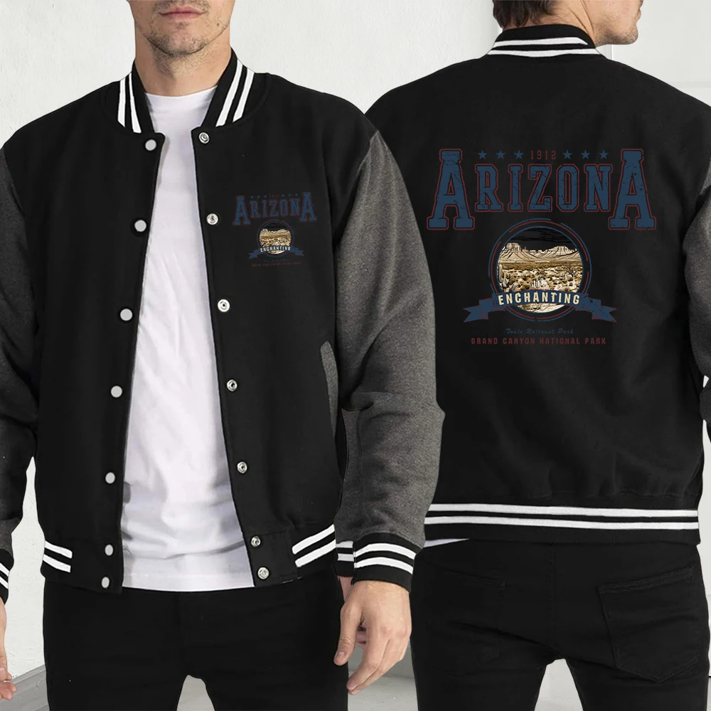 أريزونا ساحر الطباعة السترات الأمريكية الرجال ملابس الخريف فضفاضة أزياء الصوف الشارع الشهير الدافئة للجنسين سترة خمر #1