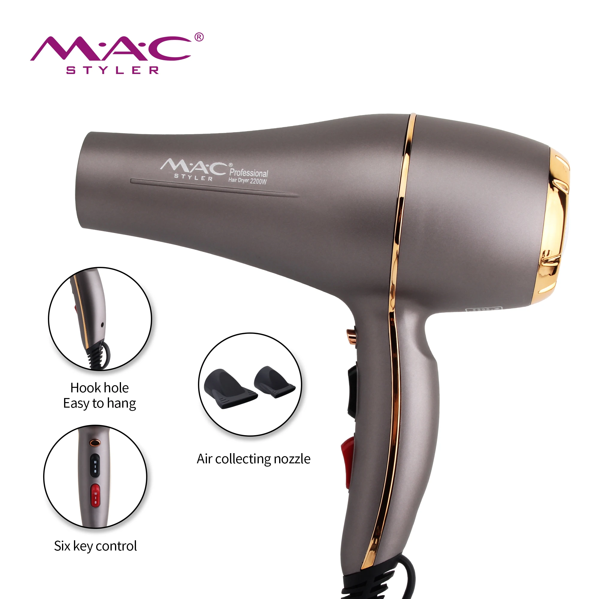 Most Popular High Speed Hair Dryer AC Motor Long Lasting Hair Care Suitable For Salon Use Low Noise Hair Dryer